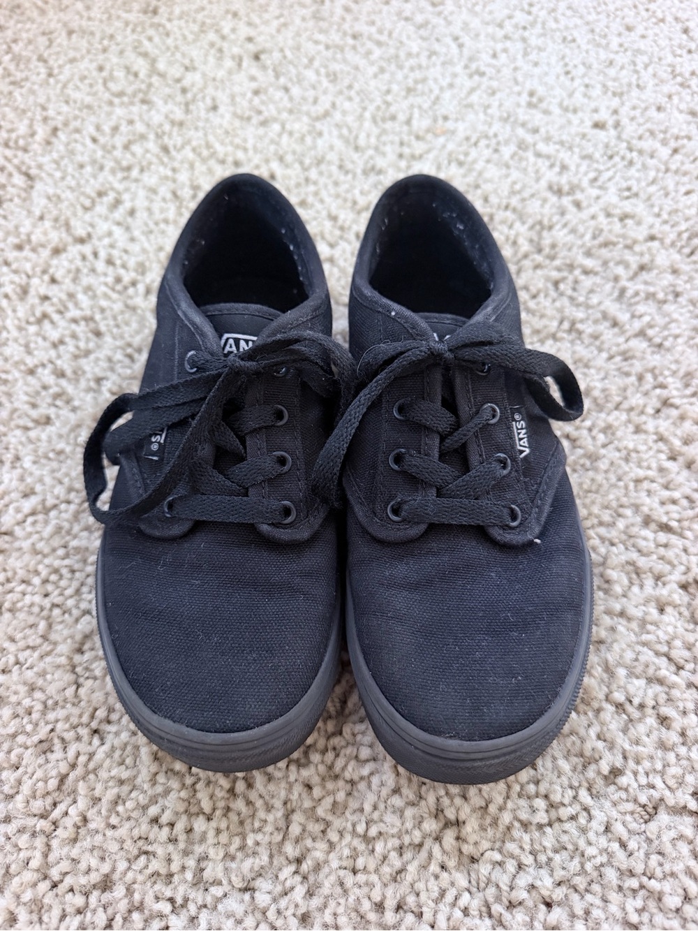 Vans Kids Black Canvas Low-Top Lace Sneakers